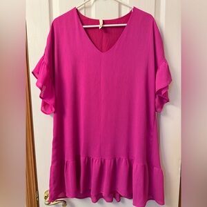 Tyche Ruffle Trim Shift Dress Size L